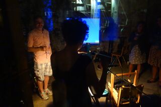 Tenth anniversary party: view of Lisa's draw-and-talk show.