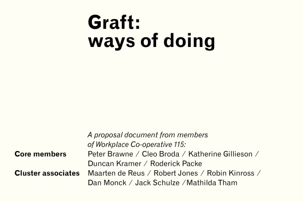 'Graft' proposal: cover.